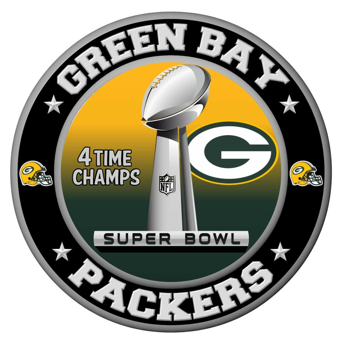 Green Bay Packers Super Bowl Championship Sticker NFL Decal Etsy