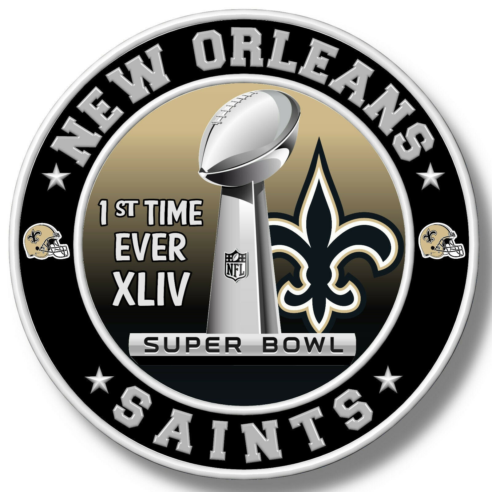 New Orleans Saints Super Bowl Championship Vinyl Sticker NFL Etsy