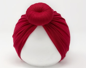 Red ||Top Knot Turban