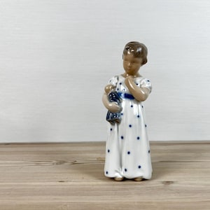 Royal Copenhagen // Girl With Doll - Porcelain Figurine // Danish Design Mid-Century Antiques