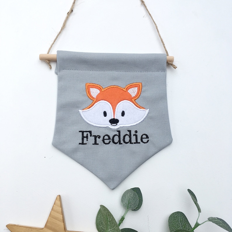 Personalised Fox Pennant Flag