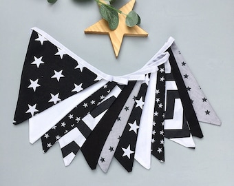 Black & White bunting, monochrome Nursery  bunting