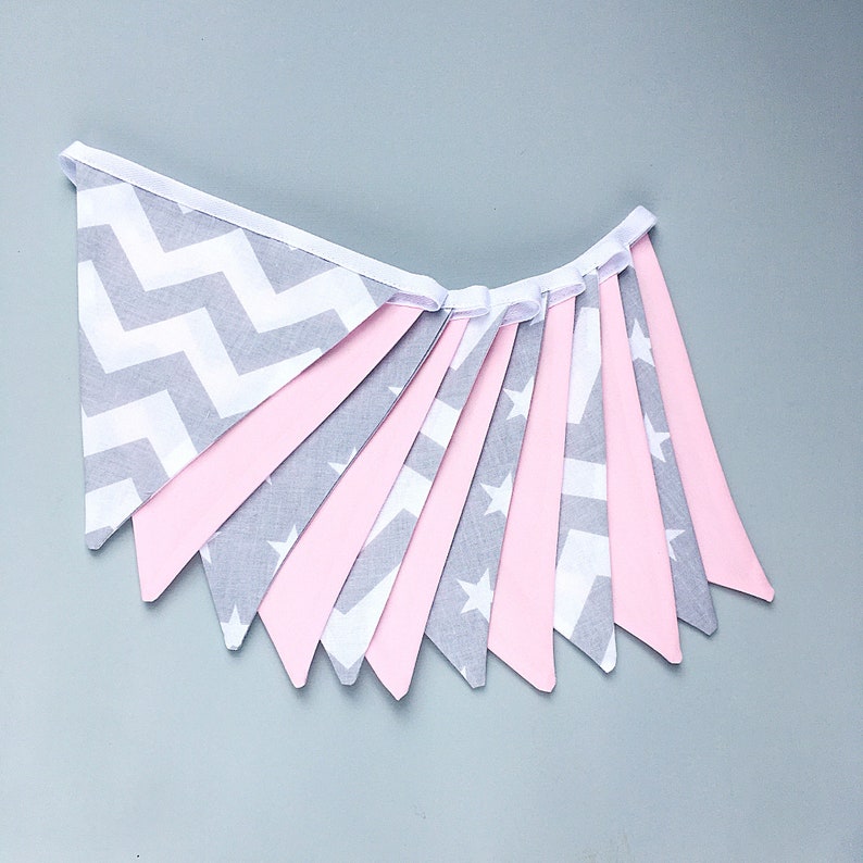 Grey & Pink Bunting Nursery Bunting Baby Girl Bunting Etsy UK