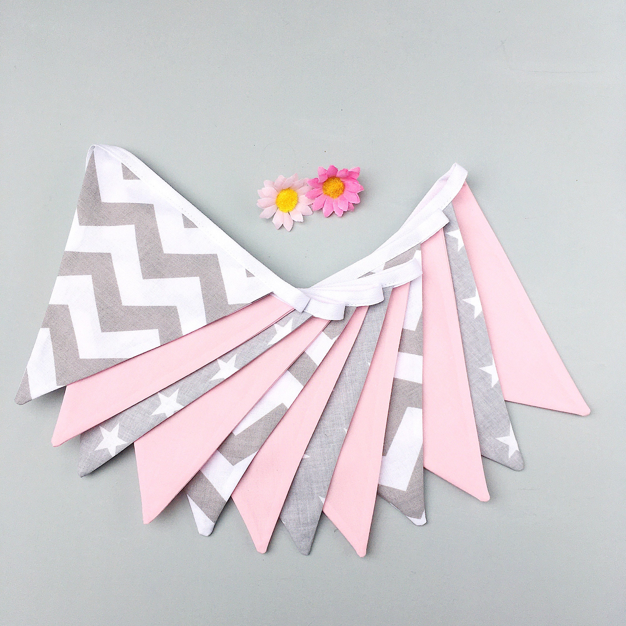 Grey & Pink Bunting Nursery Bunting Baby Girl Bunting Etsy UK