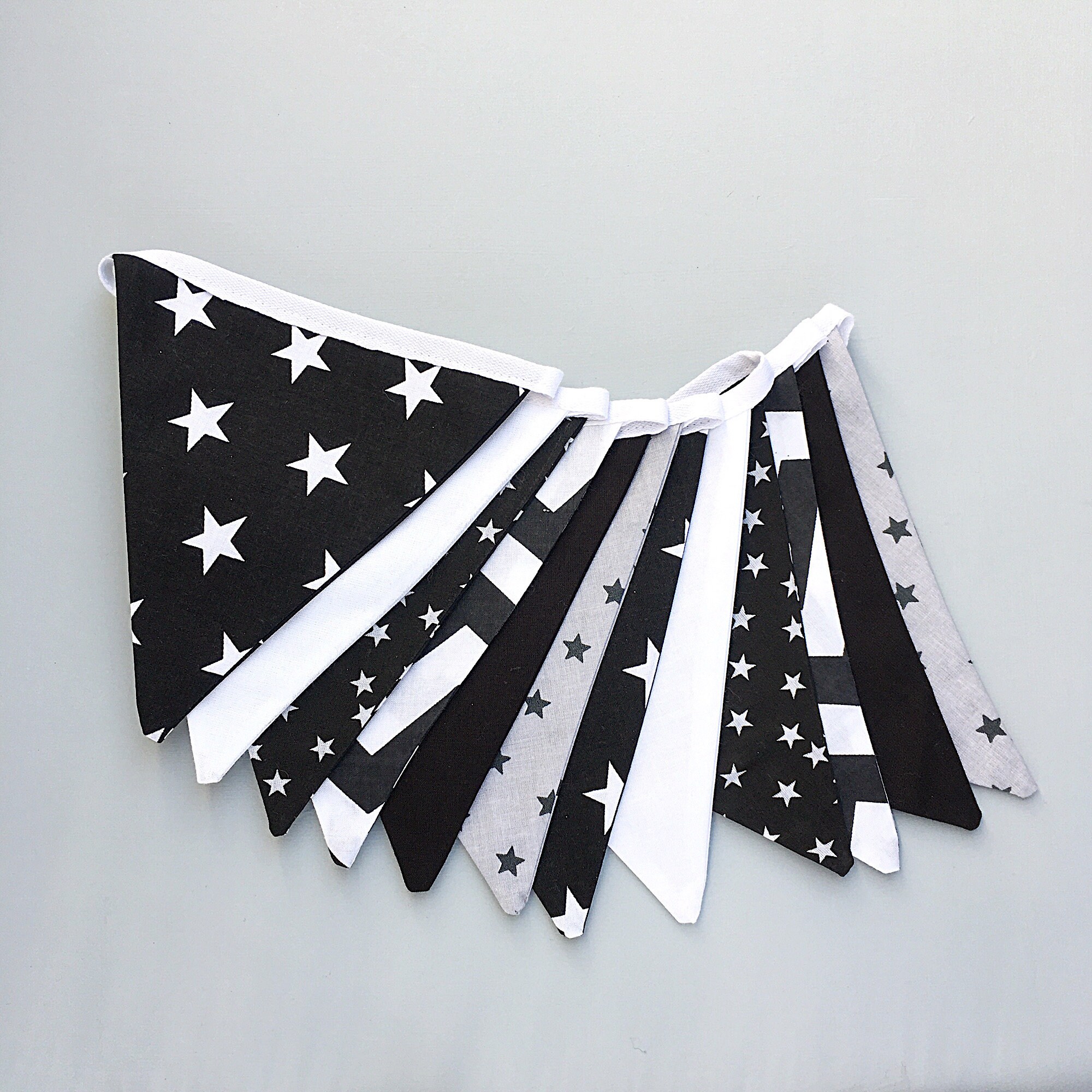 Black &amp; White bunting monochrome bunting | Etsy