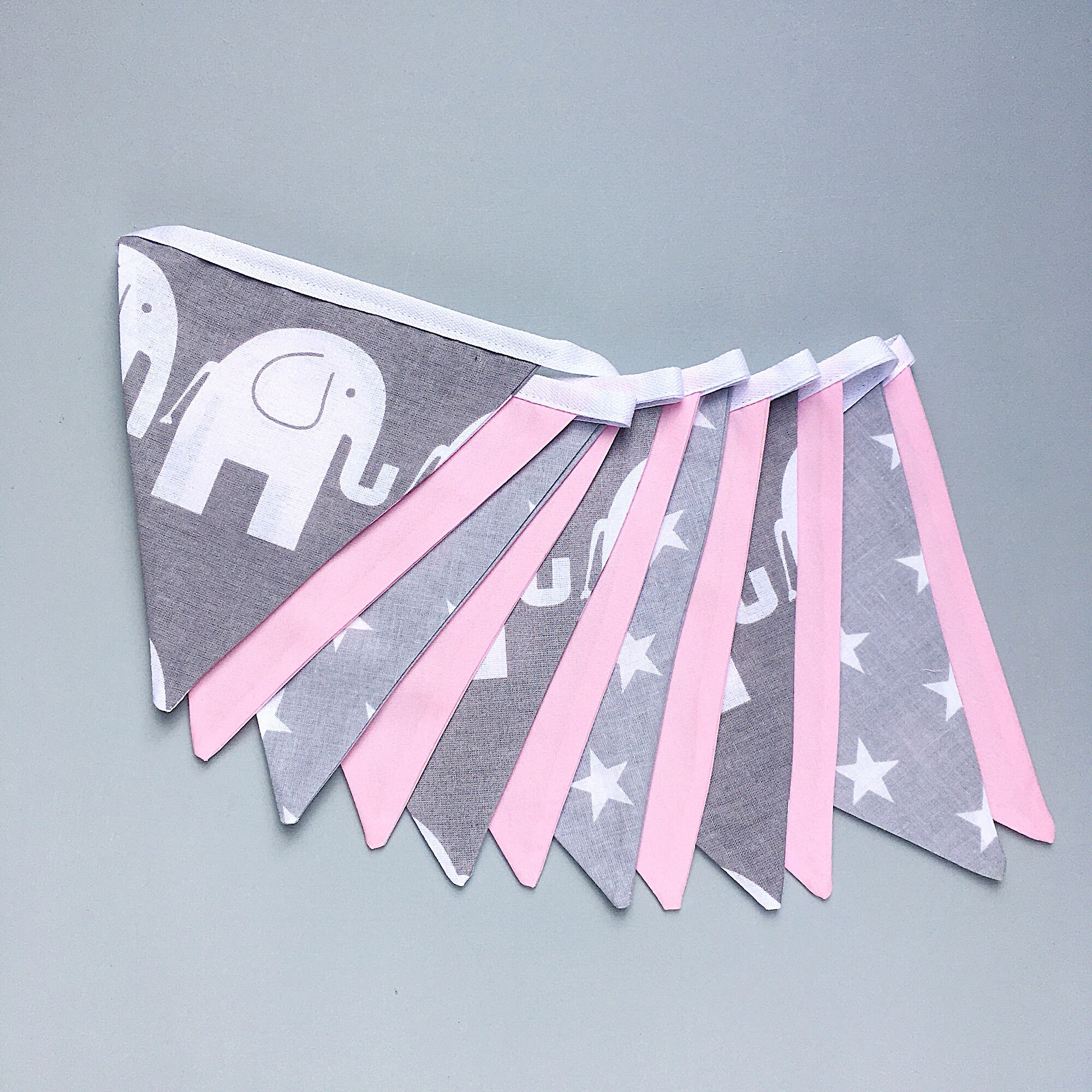 Grey and pink nursery Bunting elephant bunting girls Etsy
