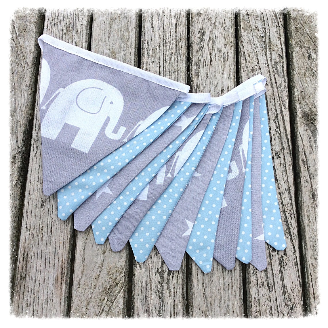 Baby Boy Bunting Blue & Grey nursery Bunting elephant Etsy