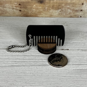 Custom Engraved Stainless Micro Beard Comb by Heircomb