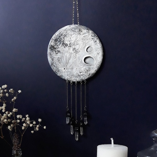 Large Full Moon Decor Crystal Wall Hanging Moon Goddess Etsy