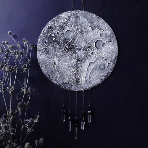 Phases of the Moon Moon Wall Hanging Decor Black and Etsy UK