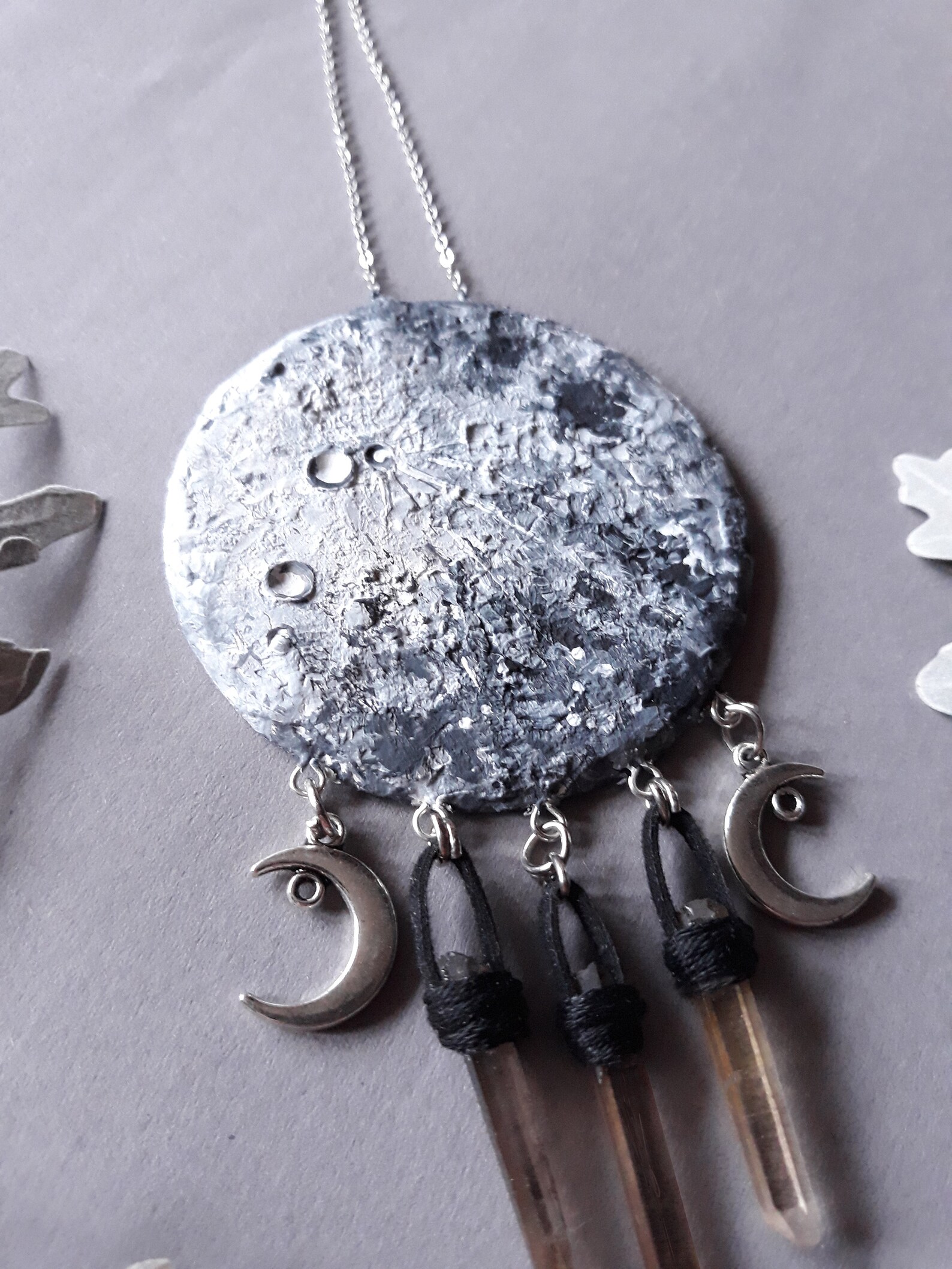 Triple Moon || Car Rearview Mirror Accessories || Crystals Full Moon ...