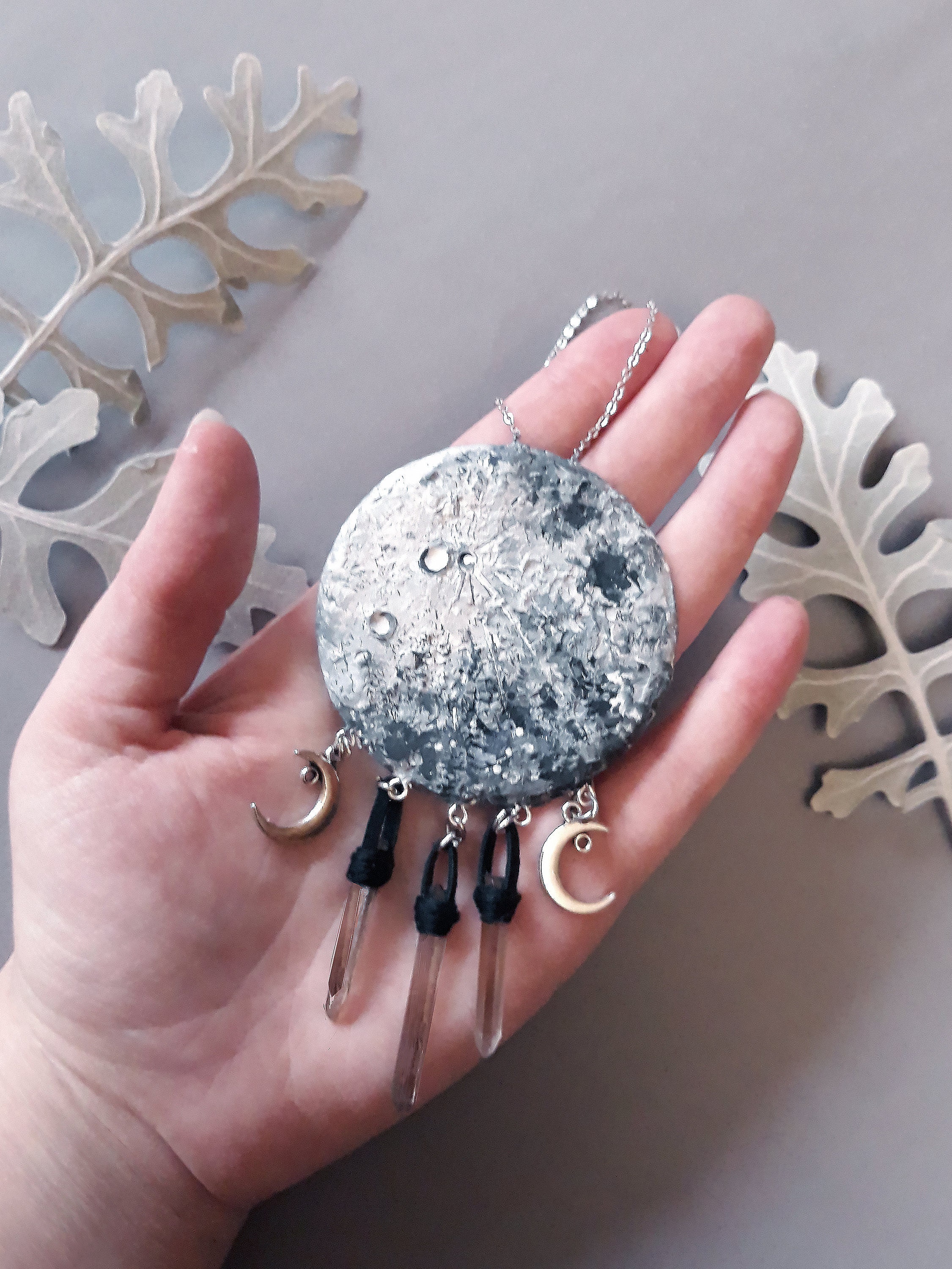 Triple Moon || Car Rearview Mirror Accessories || Crystals Full Moon ...