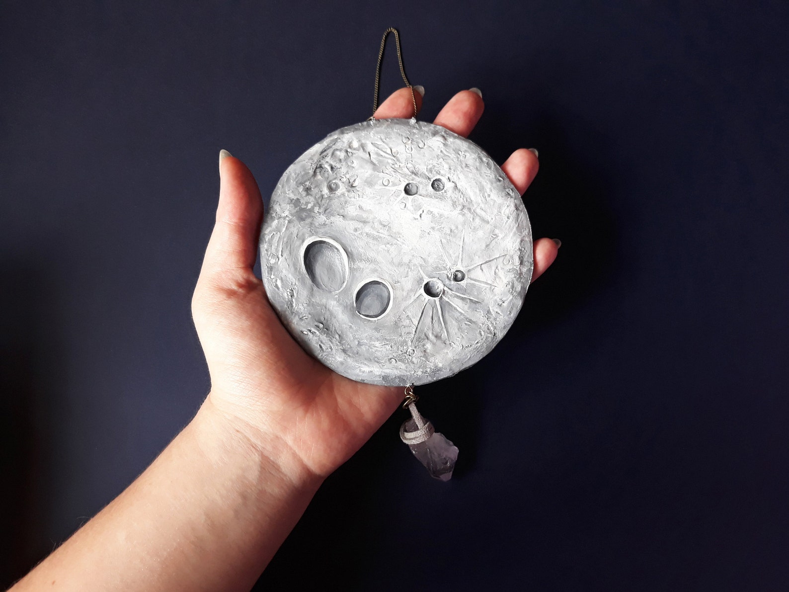 Full Moon Wall Hanging Moon Decor Ceramic Wall Hanging Etsy