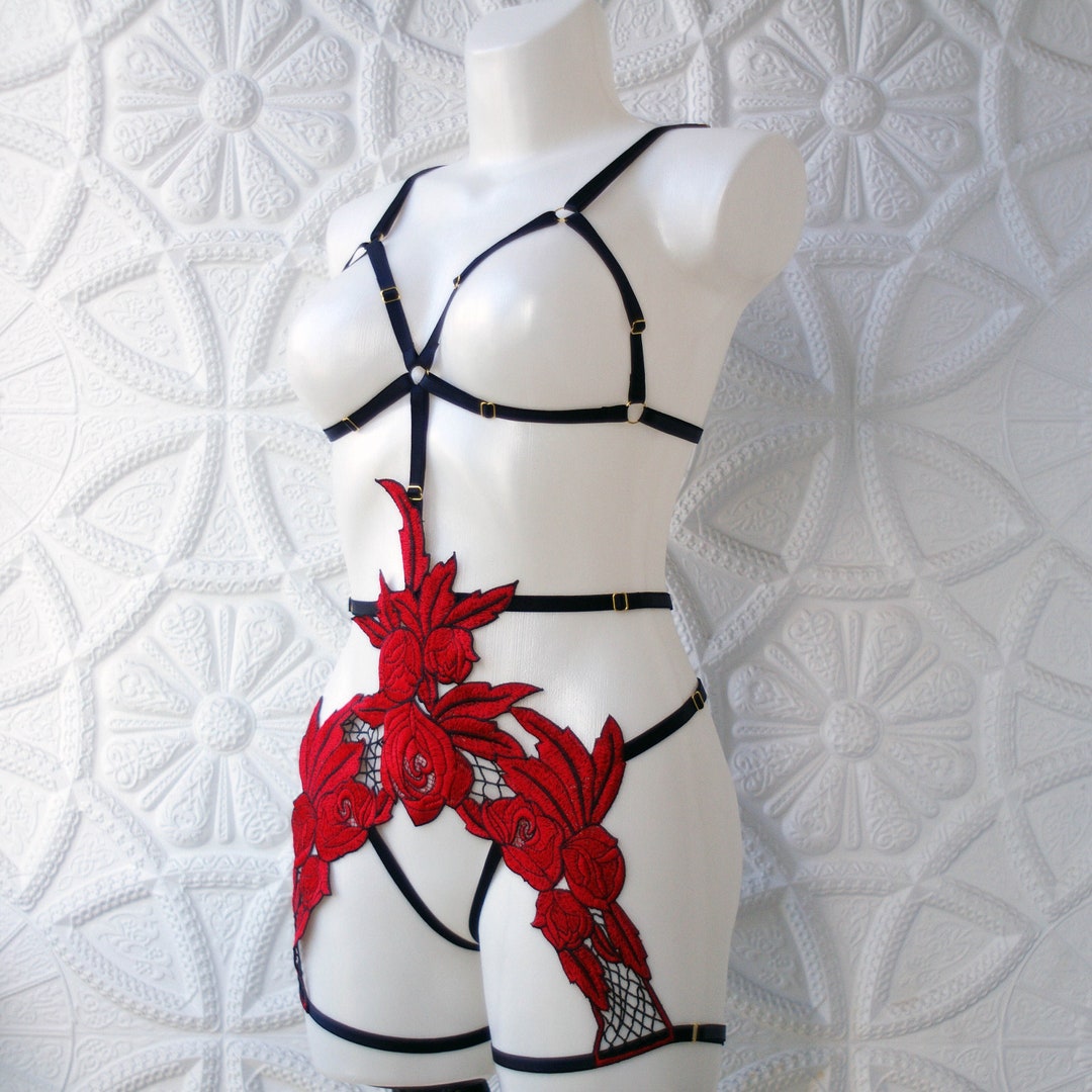 Lace Harness Sexy Lingerie BDSM Erotic Lingerie Open Cup - Etsy