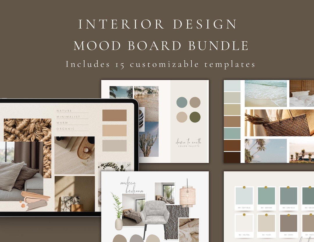 15 Interior Design Mood Board Templates - Etsy