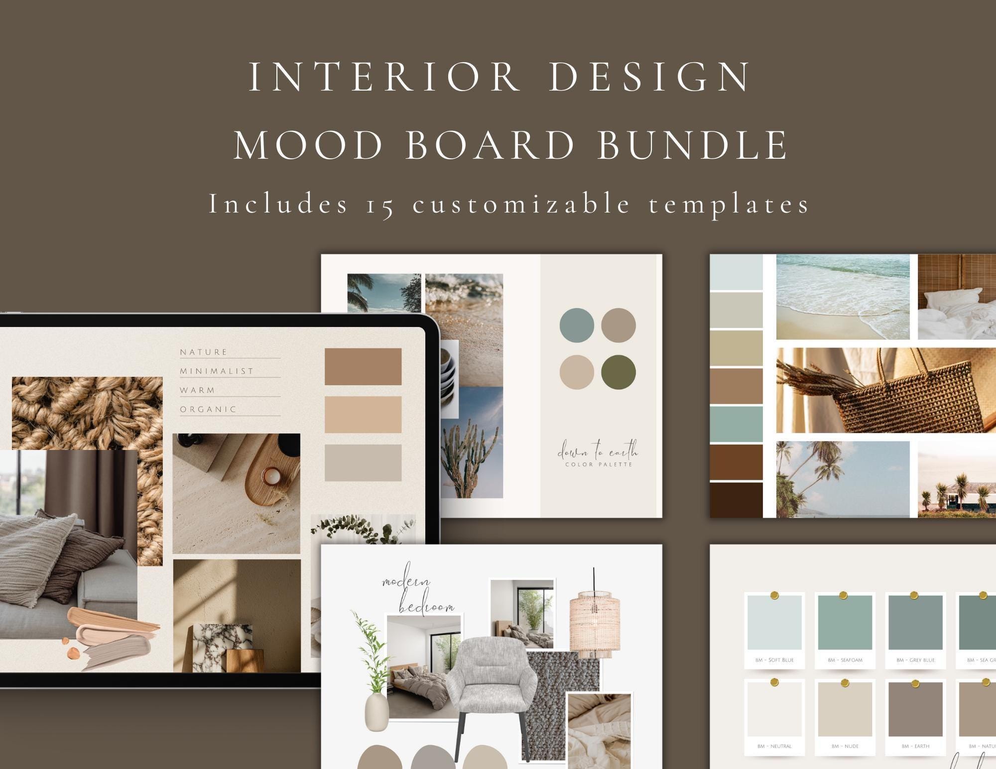 15 Interior Design Mood Board Templates - Etsy