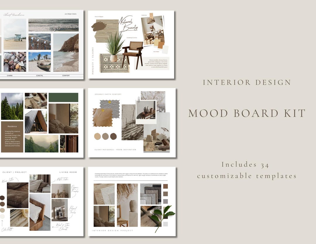 Interior Design Mood Board Kit | 34 Templates | Instant Download - Etsy