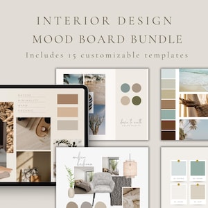 15 plantillas de mood boards de diseño de interiores