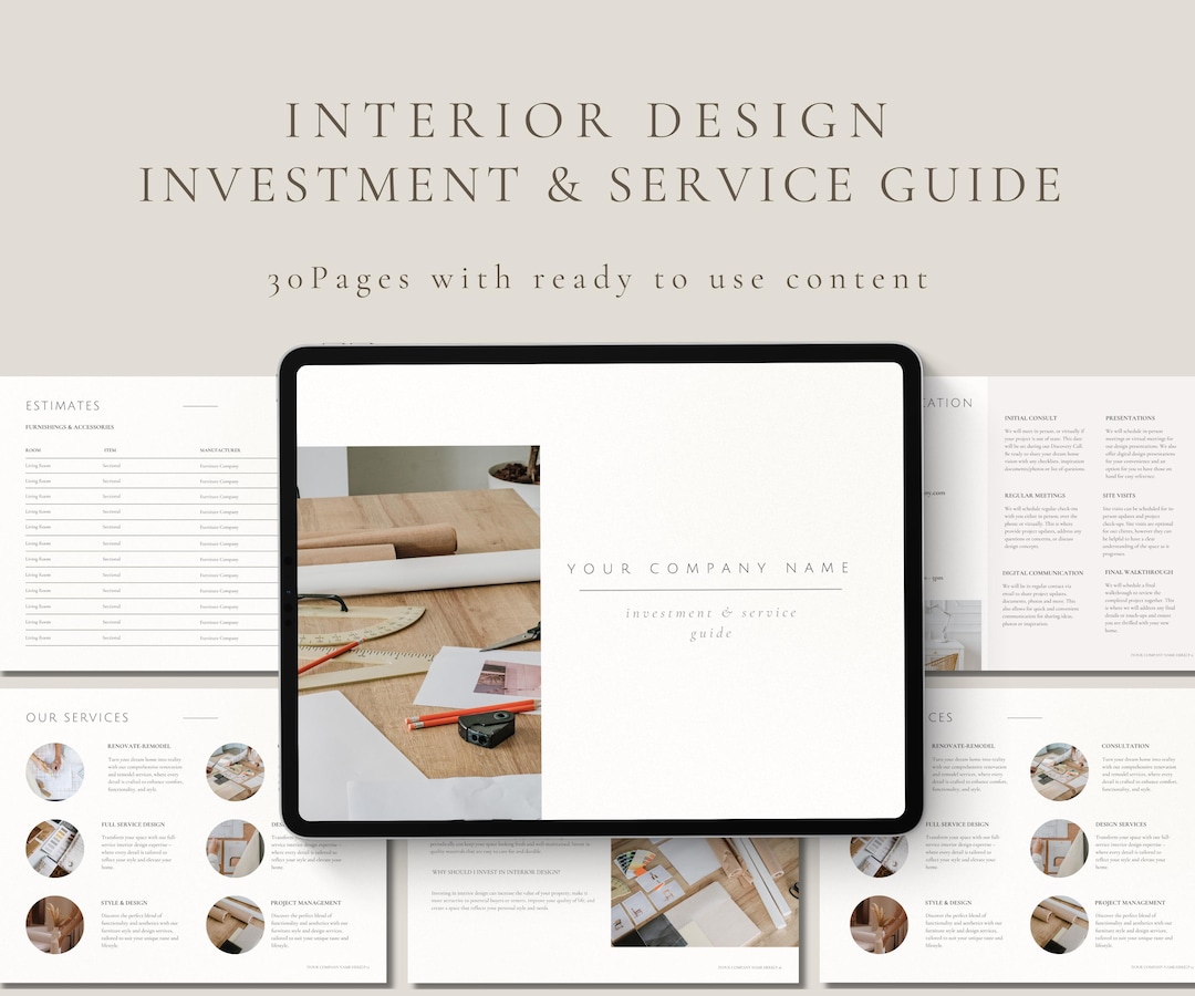 Interior Design Investment & Service Guide | Presentation Template, 30 ...