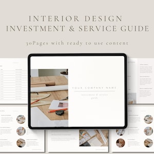 Guía de inversión y servicios de diseño de interiores / Plantilla de presentación, 30 páginas