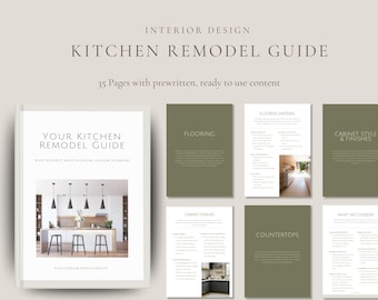 Kitchen Remodel Planner | Interior Design Template | Digital Download, Printable PDF