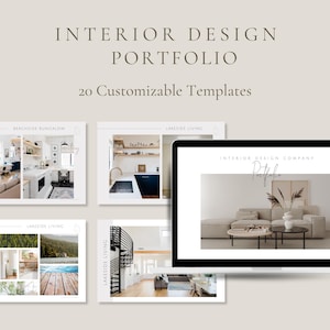 Interior Design Portfolio Template | 20 Customizable Canva Pages for Designers