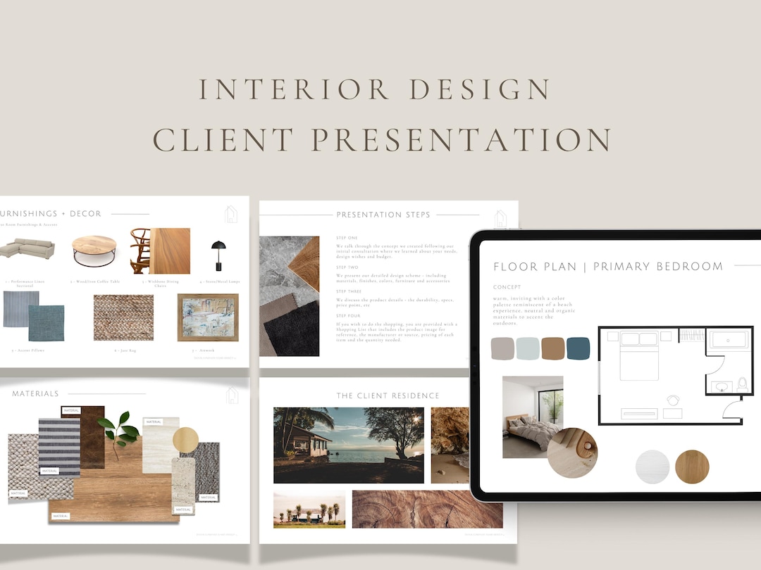 Interior Design Client Presentation Template + 15 Mood Boards - Digital ...
