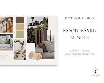 Interior Design Concept Board Templates Canva Template - Etsy