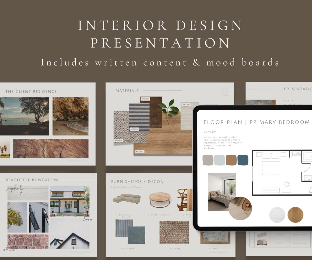 Interior Design Presentation Template and 15 Mood Boards - Digital ...