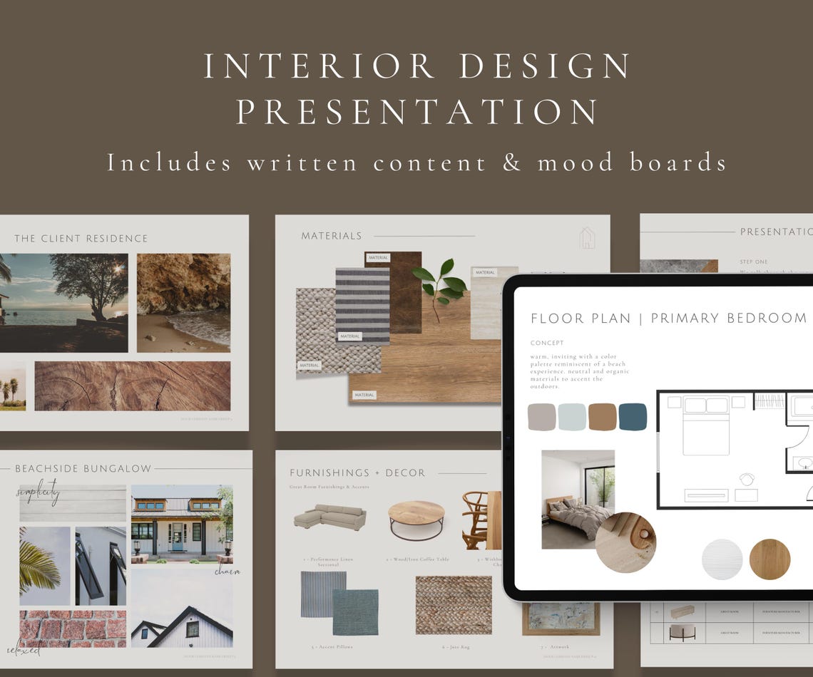Interior Design Presentation Template and 15 Mood Boards - Digital ...