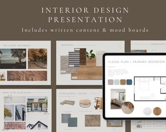 Interior Design Presentation Template and 15 Mood Boards