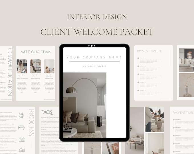 Interior Designer Client Welcome Packet | Editable Onboarding Template ...