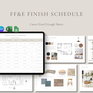 Interior Design FF&E Schedule Template (Excel, Google Sheets, Canva)
