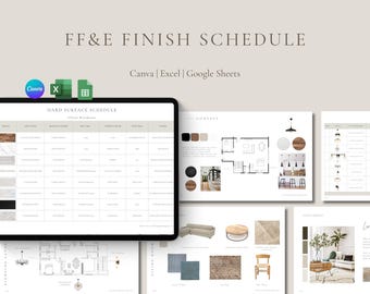Interior Design FF&E Schedule Template (Excel, Google Sheets, Canva)