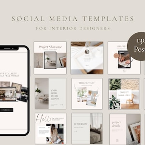 Instagram Templates for Interior Designers: 130 Posts & Reels (Canva)