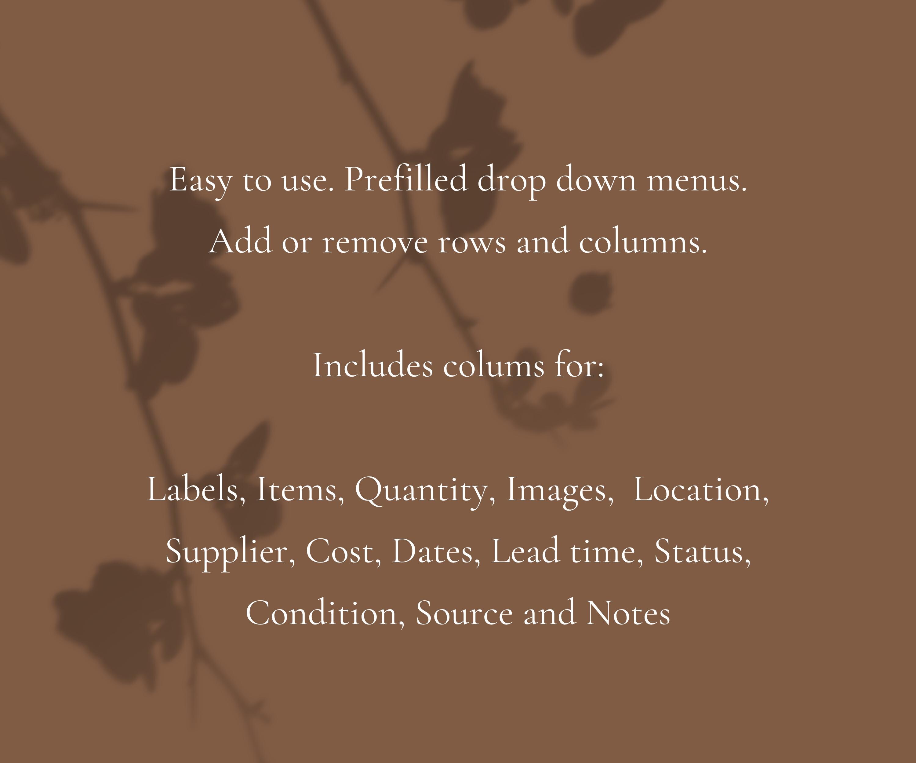 Interior Design Furniture Tracking Template | Canva + Excel Project ...