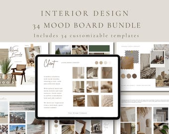 Interior Design Mood Board Templates | 34 Editable Canva Boards for Client Projects