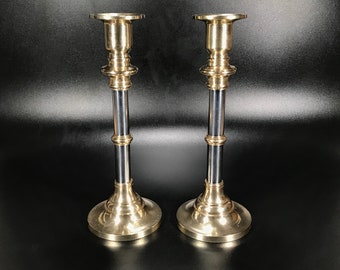 Brassware Mid Century Brass Vintage Tablescape Vintage Candleholders Candle Holders Pair of Vintage Brass Candle Holders Vintage Brass