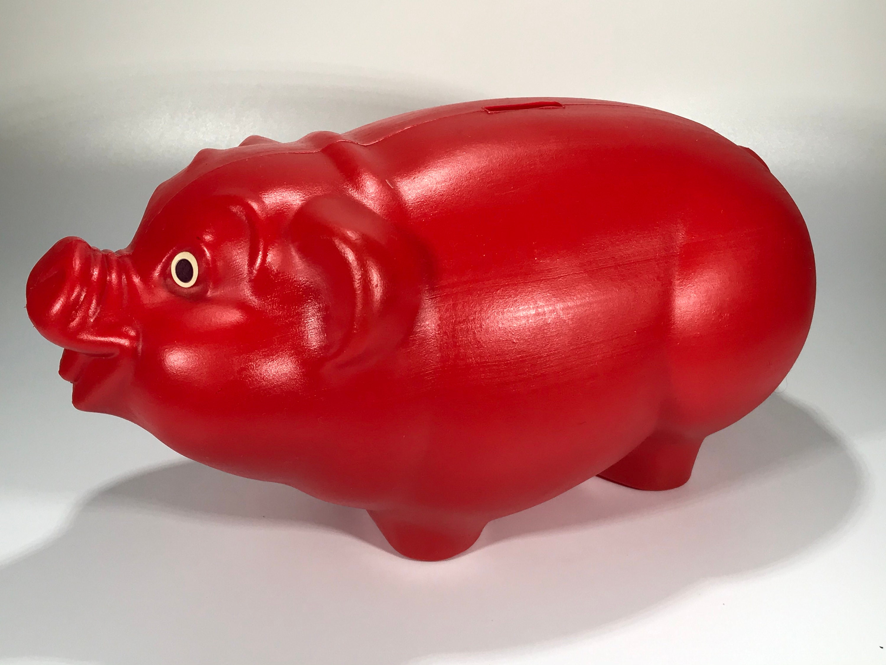 Vintage Red Blow Mold Plastic 1970s Piggy Bank By Toy Box Etsy 日本