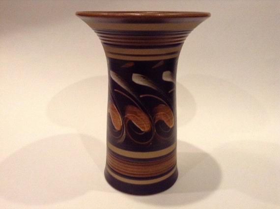 Vintage Denby Pottery Savannah Stoneware Vase Hand Etsy