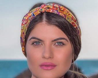 Women Scarf, Long Silk Scarf, Hair Ribbon, Colorful Scarf, Boho Scarf, Gift for Her, Made in Soufli, Greece by Kalfas.