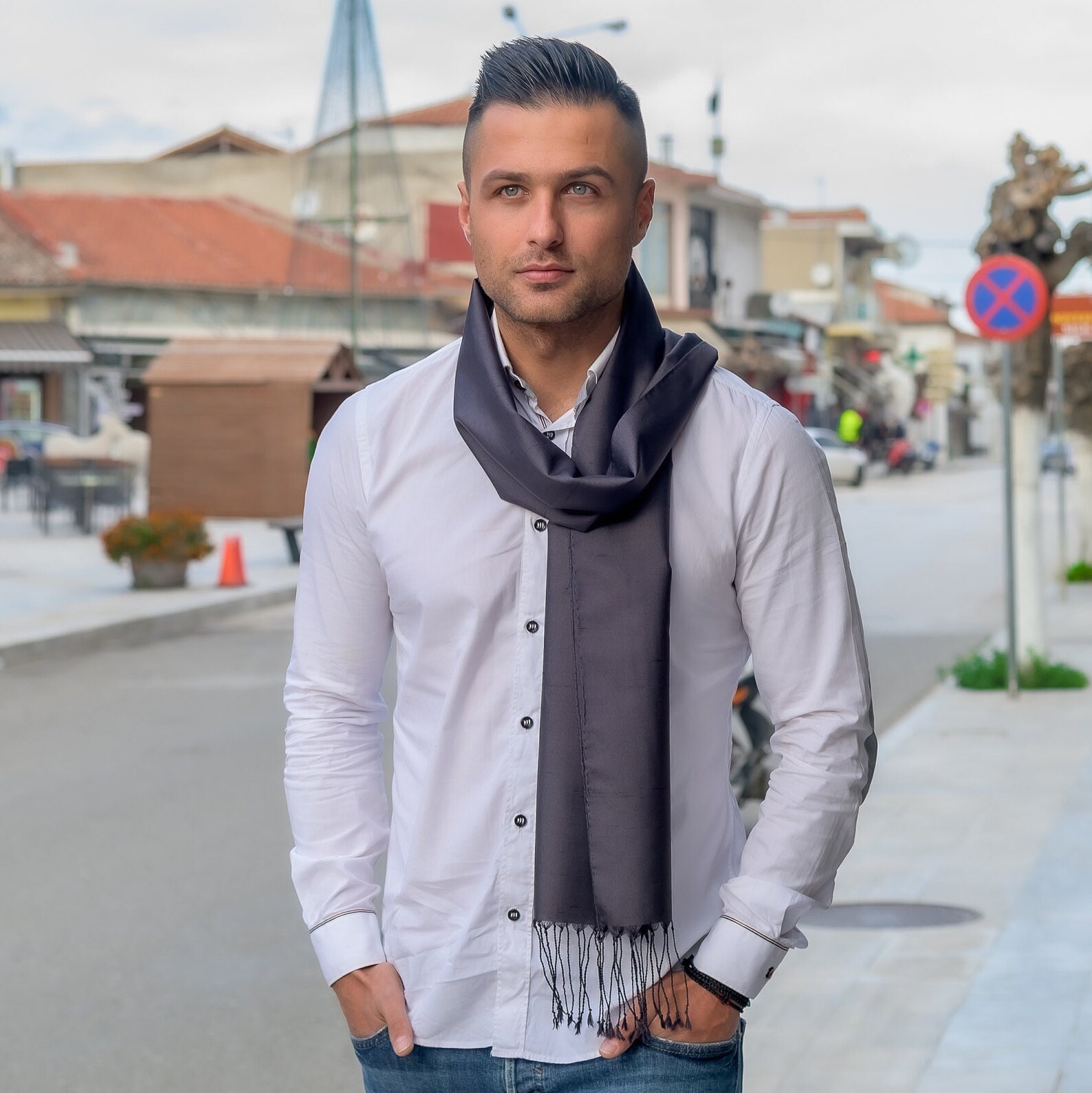 Silk Scarf Men, Long Scarf, Mens Scarf, Handpainted Scarf, Gift for Him ...