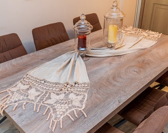 Handmade table runner, silk table runner, house decoration, unique gift, Mother's Day gift, made in Greece by Kalfas