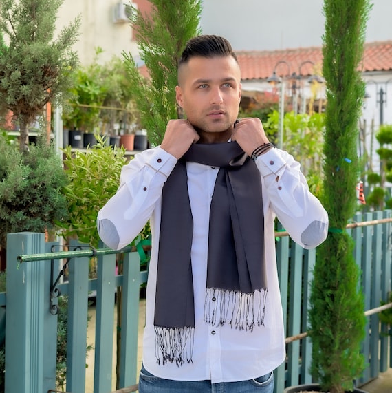 mens white scarf