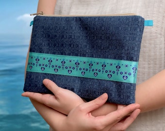 Silk Clutch, Evening Bag, Silk Pouch, Handmade Silk Purse, gift for her, Women Silk Bag, made in Greece by Kalfas