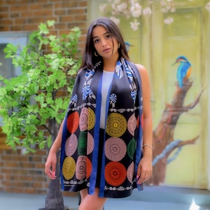 Pure silk scarf, women silk scarf, silk scarf, handmade silk scarf, gift for her, woman scarf, made in Greece by Kalfas