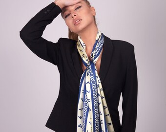 Ancient Greek Silk Scarf, Wrap Scarf, Ancient Scarf