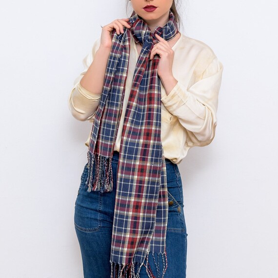 Plaid silk scarf clearance