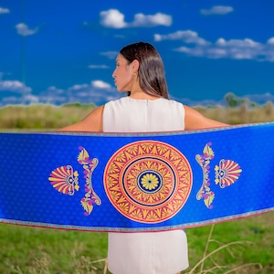 Blue Scarf, Blue Silk Scarf Women, Hand Painted Scarf, Summer Scarf Gift for Her, Made in Greece by Kalfas.