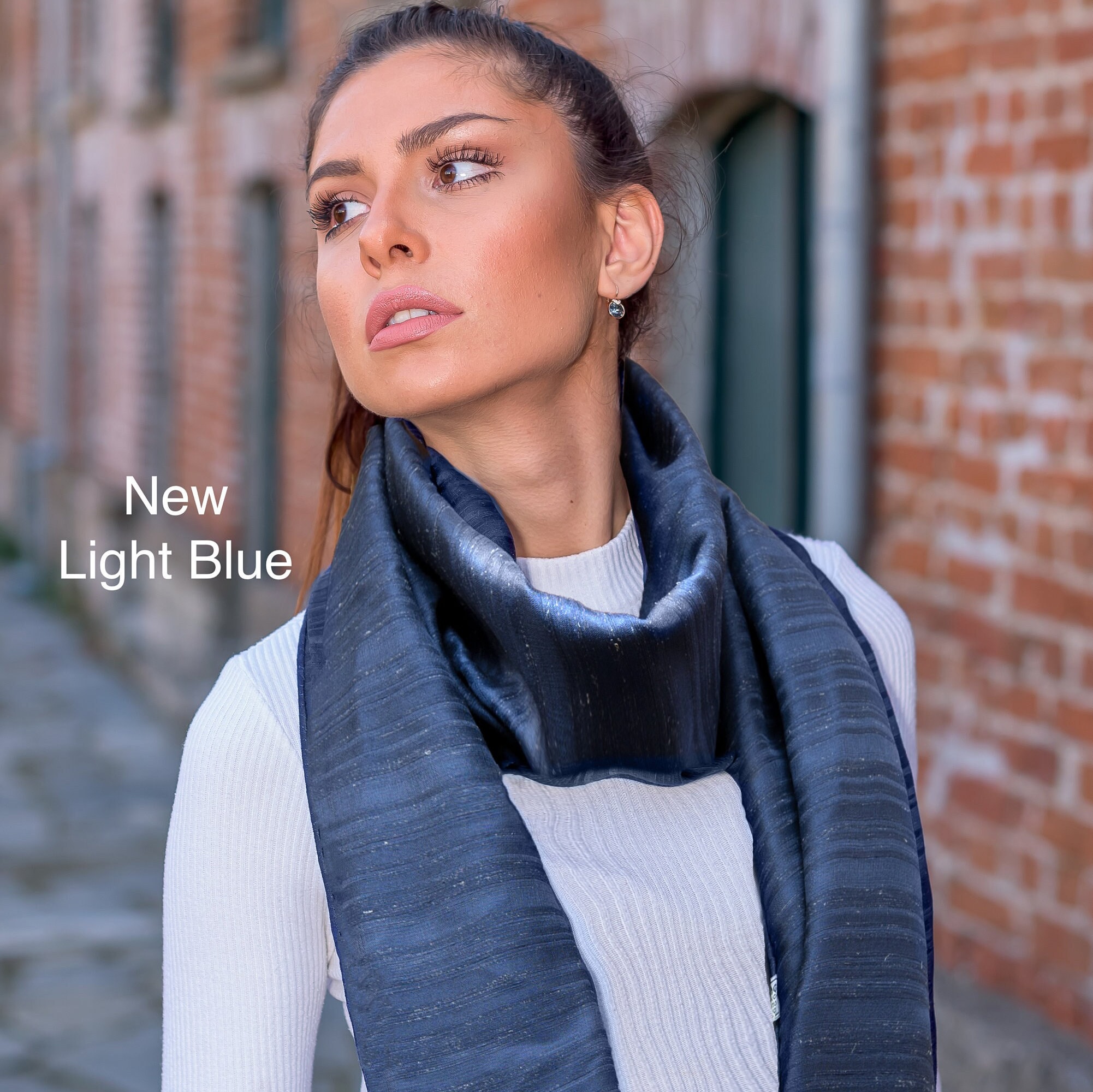 Men's Scarf Dark Blue Silk Scarf Winter Scarf Scarf Etsy